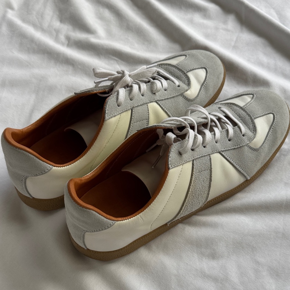 Beckett Simonon Gray and White Leather Trainers Size 13